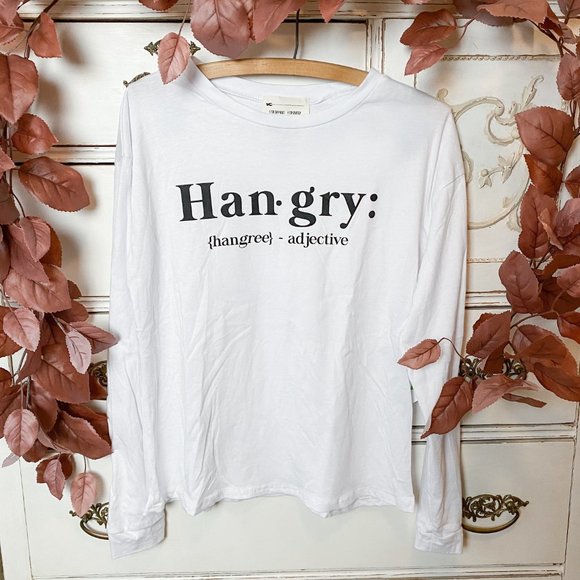 french pastry Tops - French Pastry White Hangry Definition Quirky Humor Graphic Long Sleeve Tee